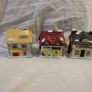 Charming Holiday Village Ornament Set